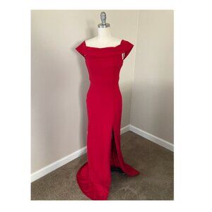 Lulu’s - Red Off-Shoulder Gown with Slit